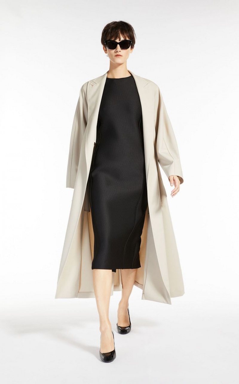 Trench Max Mara Duster In Gabardine Wool Marrom | MMR593946