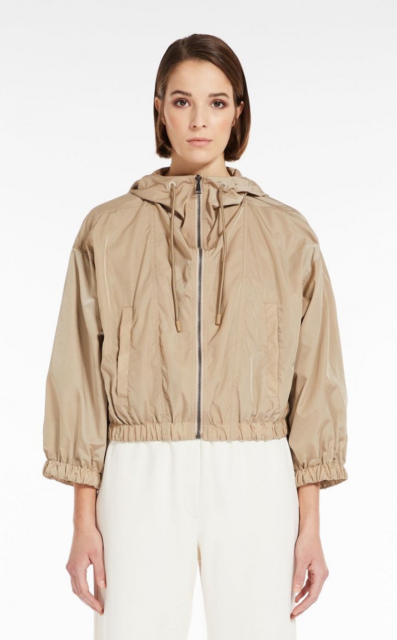 Trench Max Mara Hooded Taffeta Caqui | MMR593947