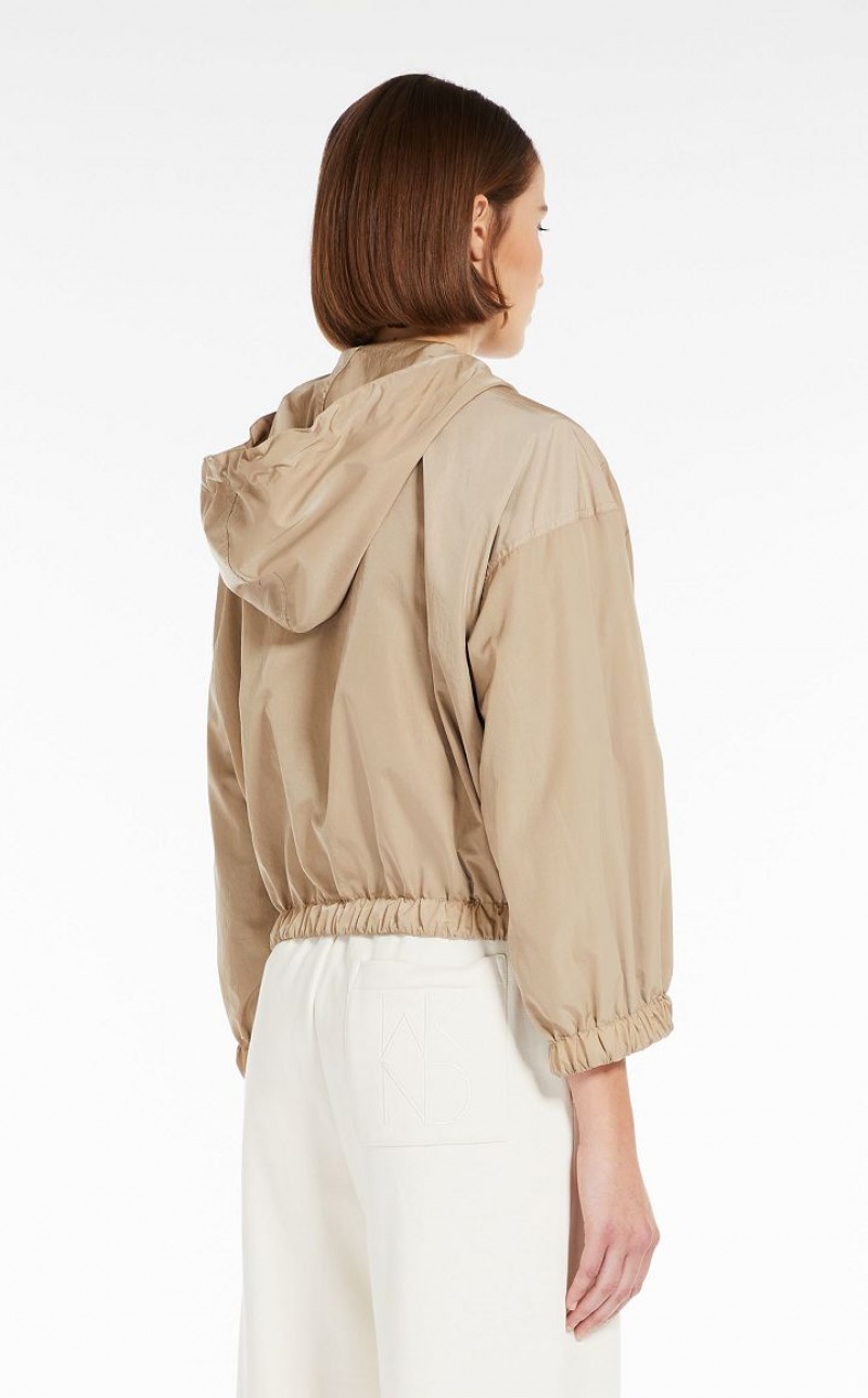 Trench Max Mara Hooded Taffeta Caqui | MMR593947