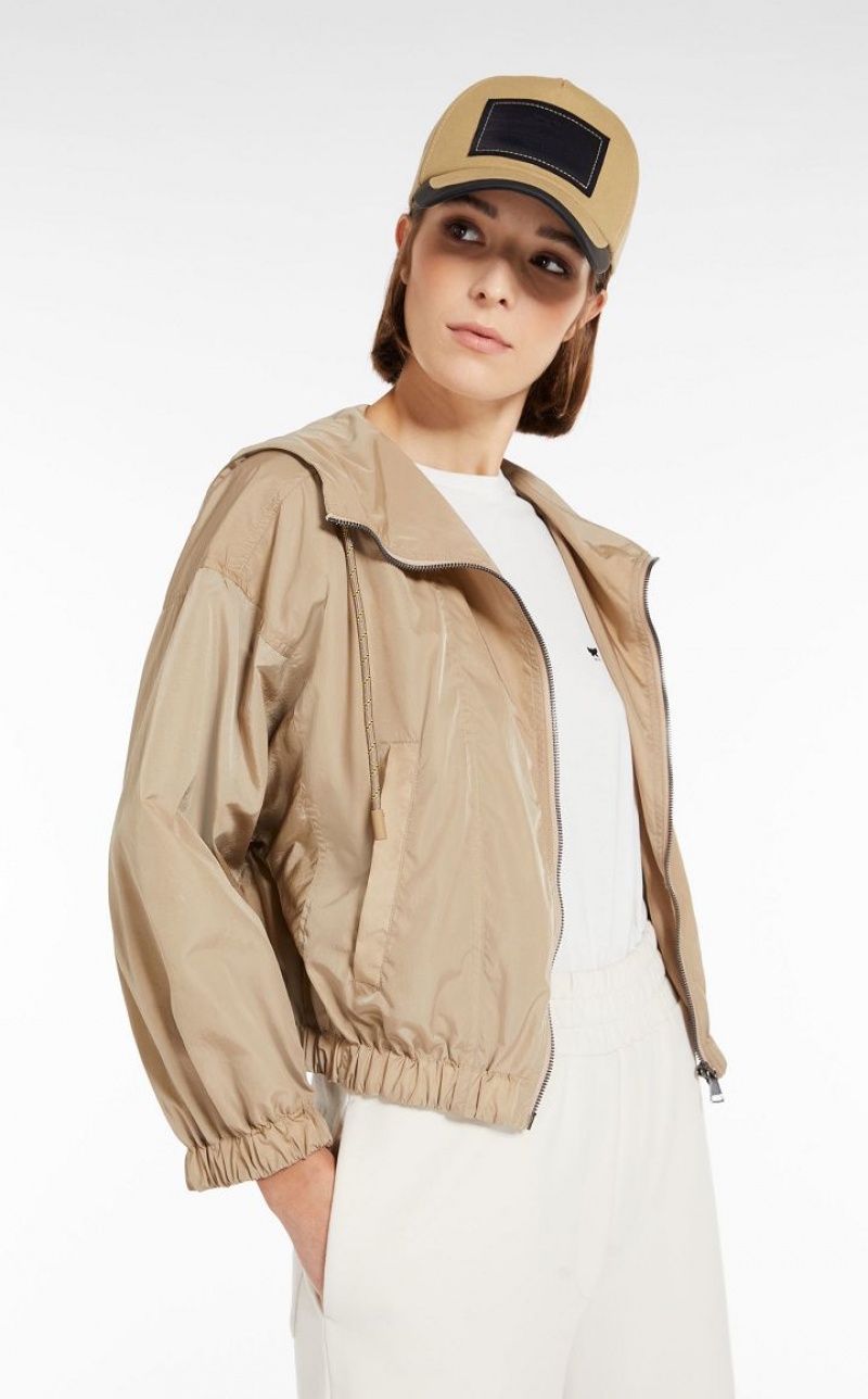 Trench Max Mara Hooded Taffeta Caqui | MMR593947