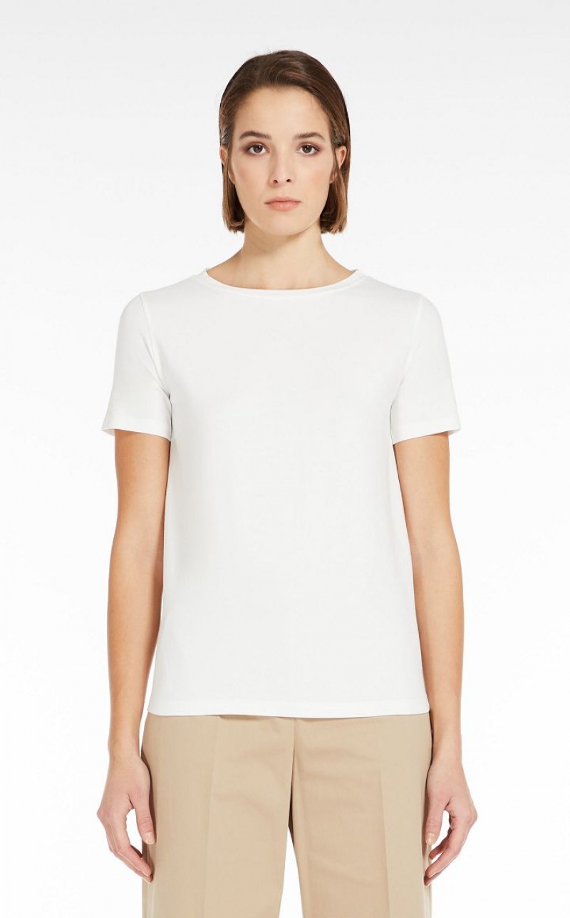 T-shirt Max Mara Basic Jersey Branco | MMR593673