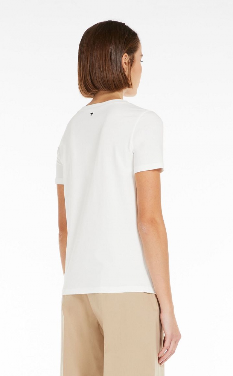 T-shirt Max Mara Basic Jersey Branco | MMR593673