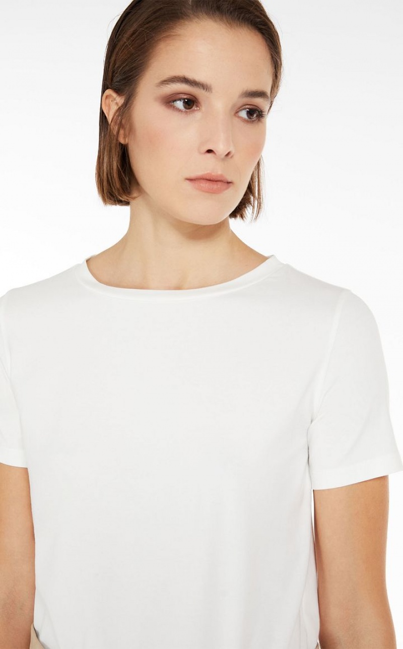 T-shirt Max Mara Basic Jersey Branco | MMR593673