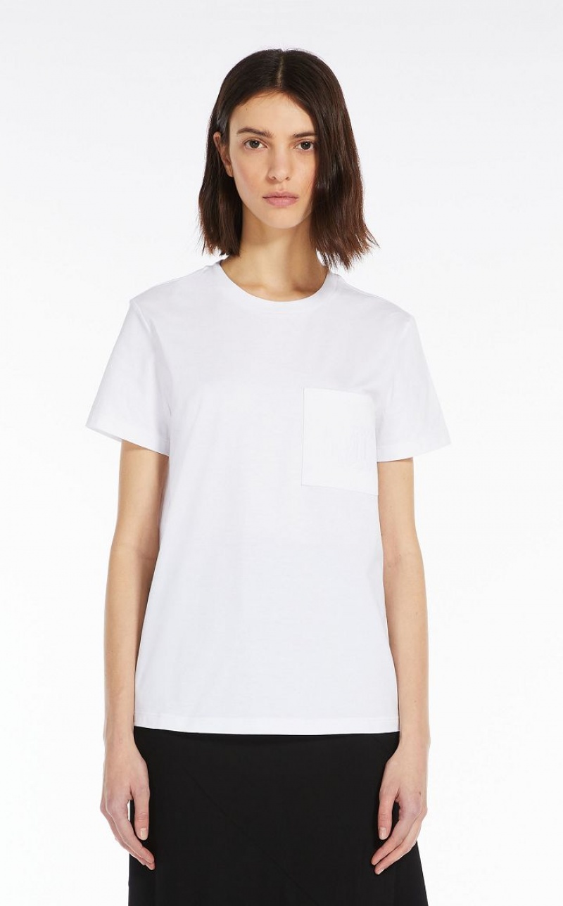 T-shirt Max Mara Cotton With Pocket Branco | MMR593638