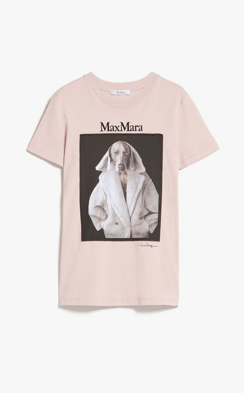 T-shirt Max Mara Cotton With Wegman Print Rosa | MMR593669