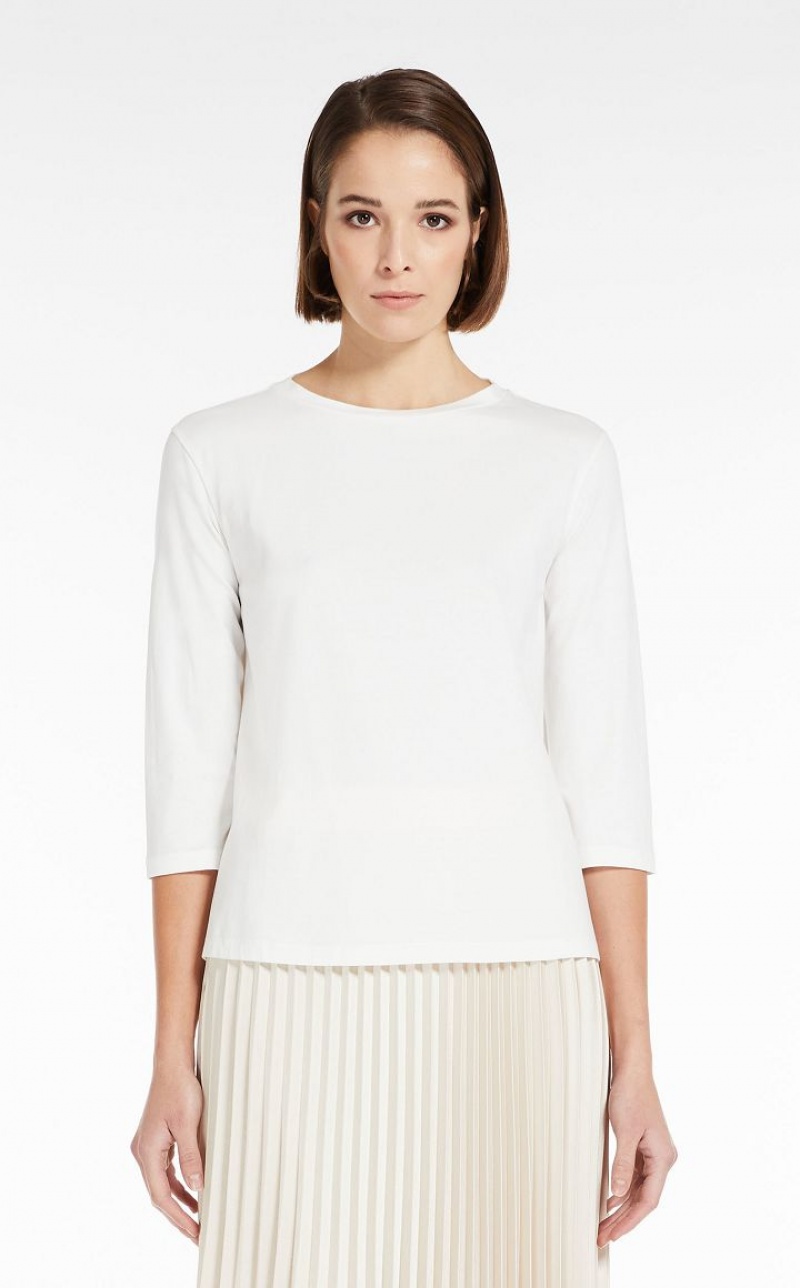 T-shirt Max Mara Jersey Branco | MMR593672