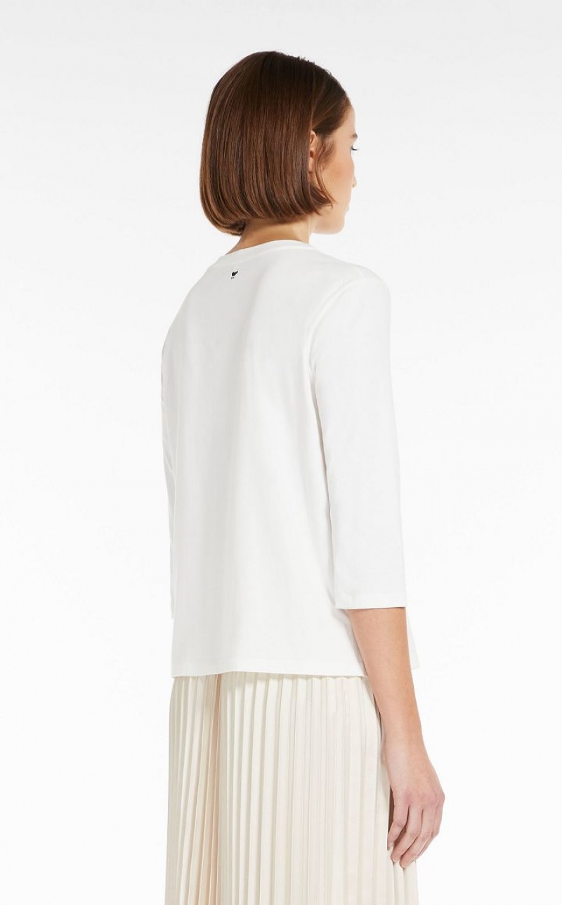 T-shirt Max Mara Jersey Branco | MMR593672