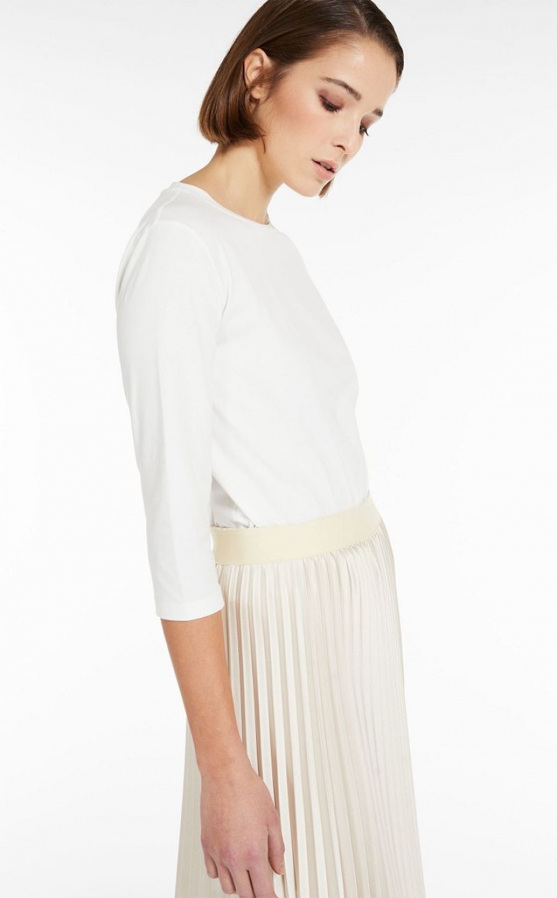 T-shirt Max Mara Jersey Branco | MMR593672