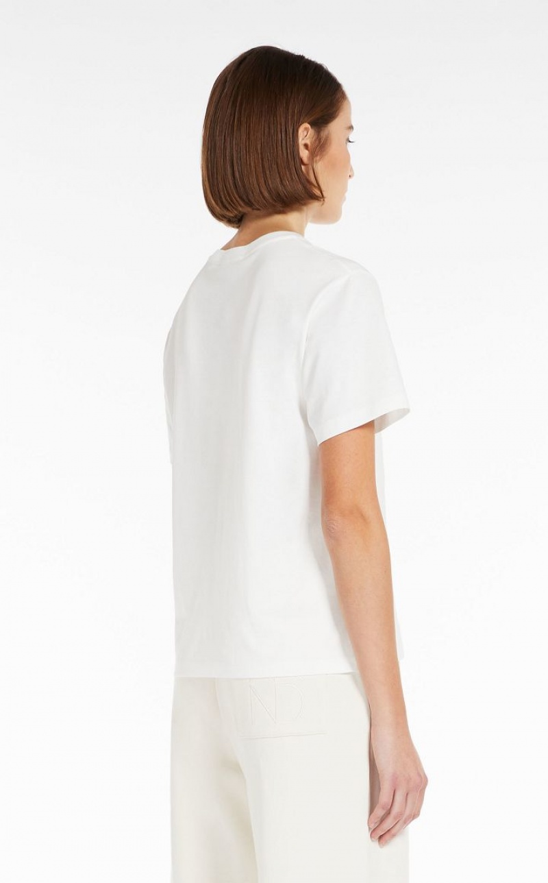 T-shirt Max Mara Round-neck Jersey Branco | MMR593646