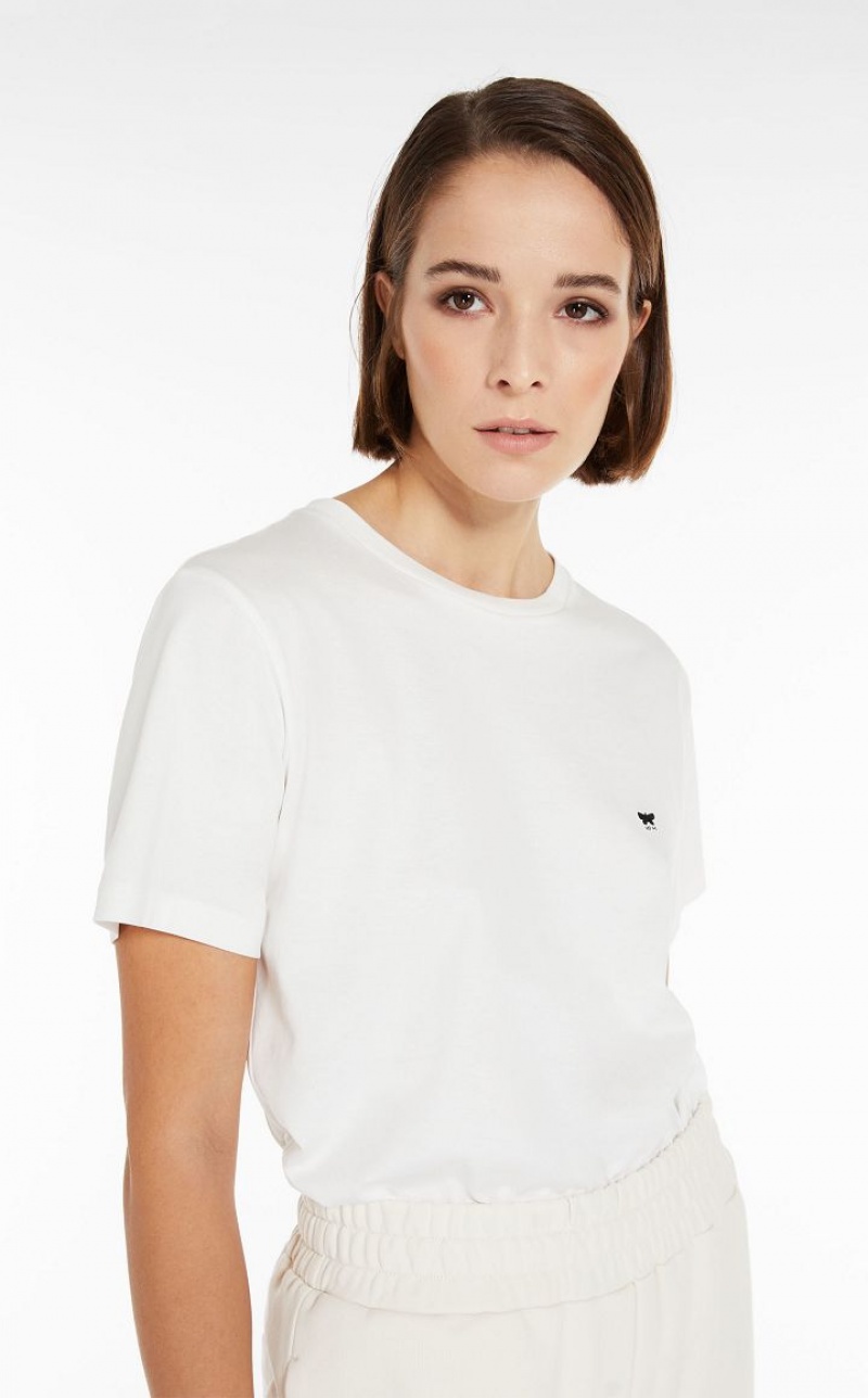 T-shirt Max Mara Round-neck Jersey Branco | MMR593646