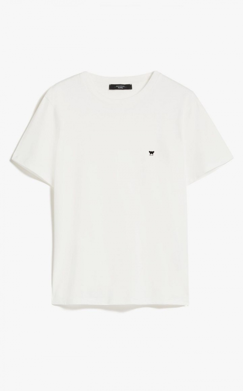 T-shirt Max Mara Round-neck Jersey Branco | MMR593646