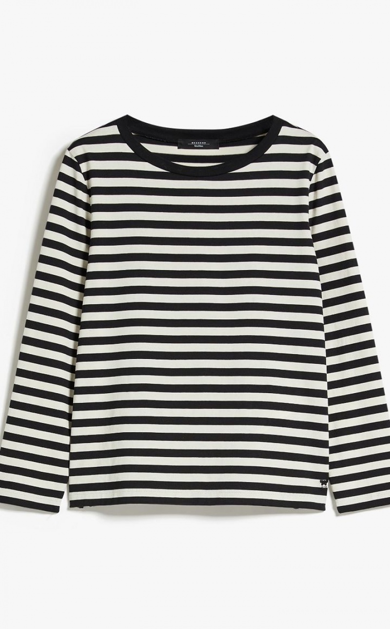 T-shirt Max Mara Striped Jersey Branco | MMR593678