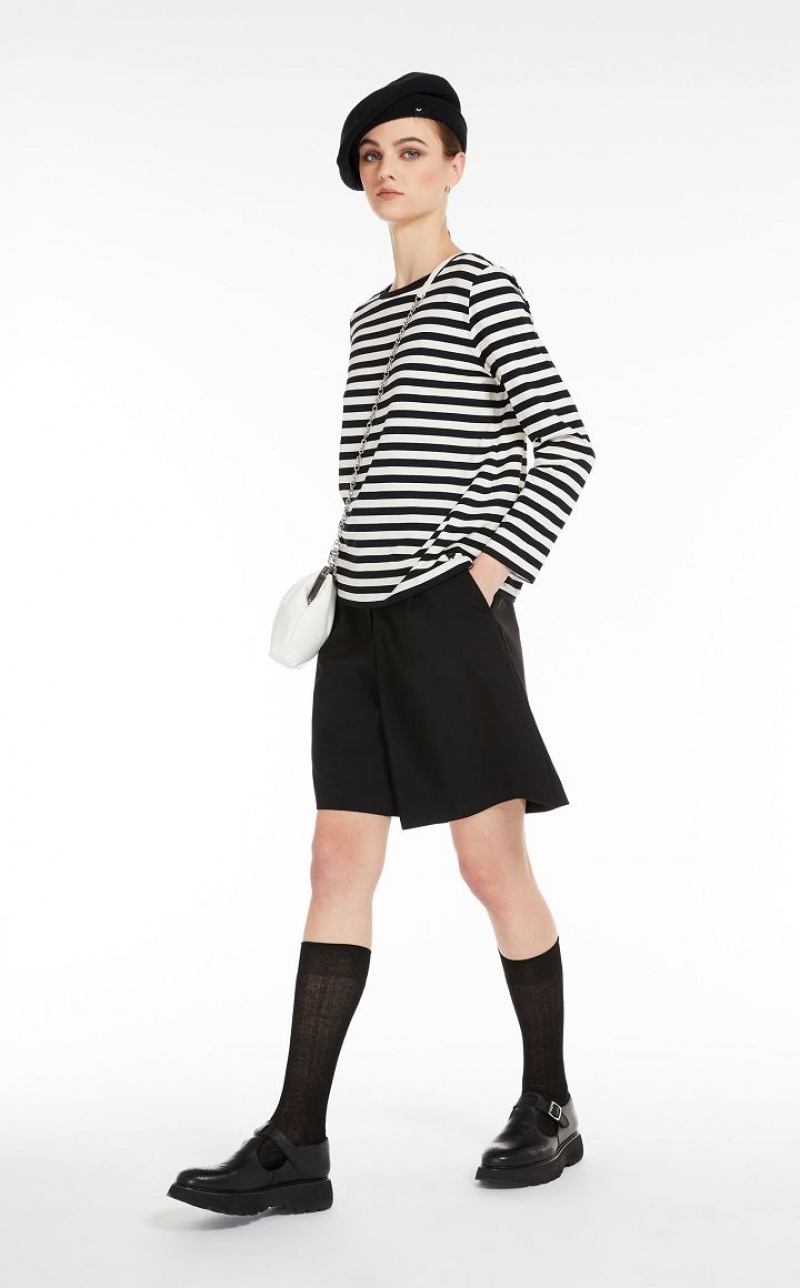 T-shirt Max Mara Striped Jersey Branco | MMR593678