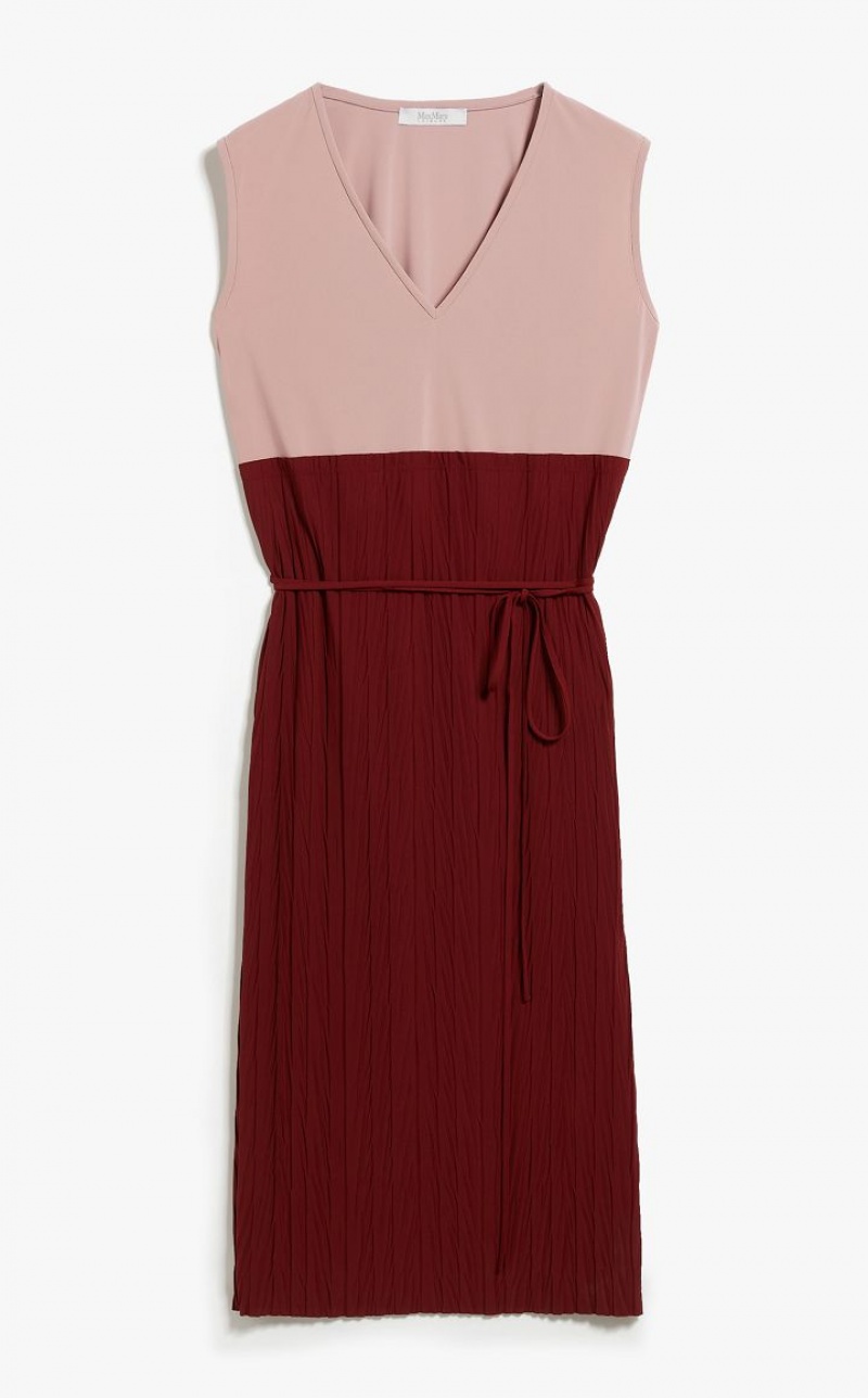 Vestidos Max Mara Belted Sheath In Jersey Fabric Fucsia | MMR593296