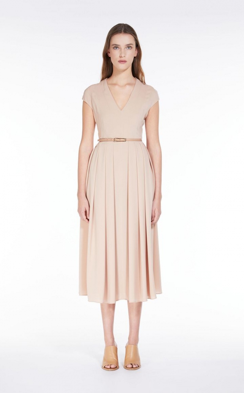 Vestidos Max Mara Cady Belted Bege | MMR593342