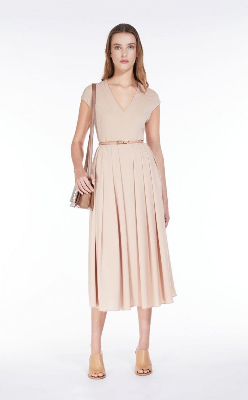 Vestidos Max Mara Cady Belted Bege | MMR593342