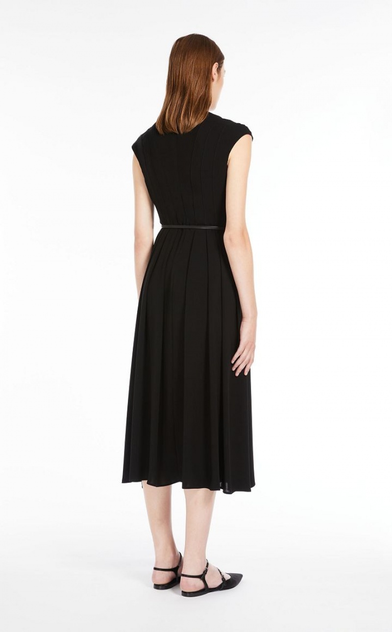 Vestidos Max Mara Cady Belted Pretas | MMR593349