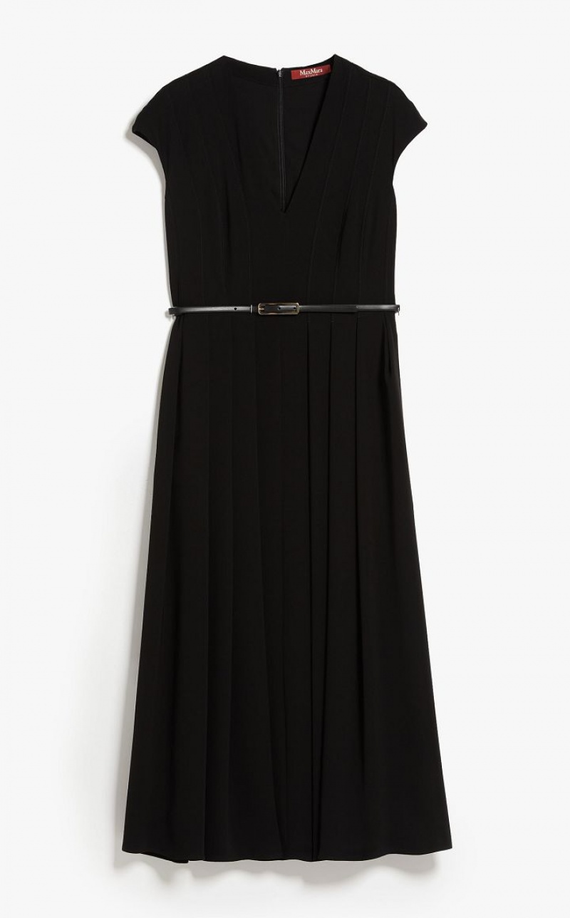 Vestidos Max Mara Cady Belted Pretas | MMR593349