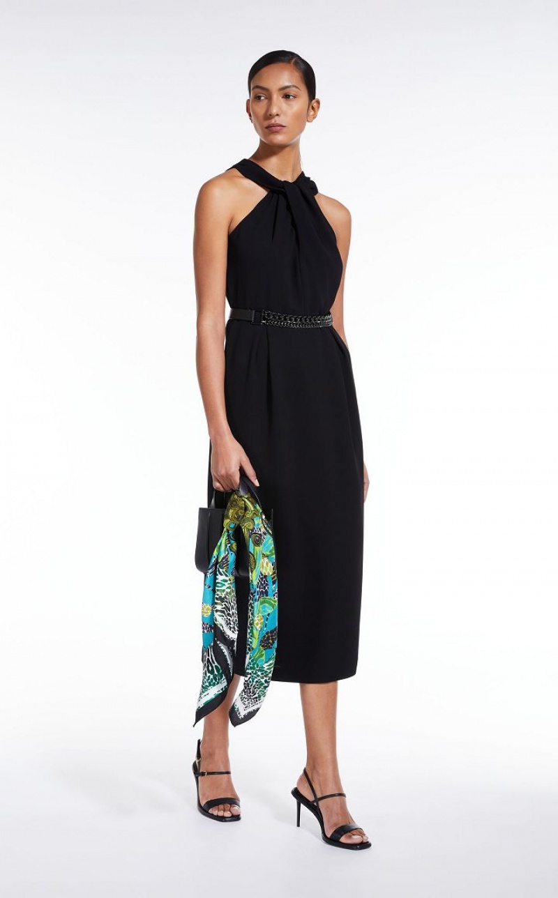 Vestidos Max Mara Cady With Pleats Pretas | MMR593389