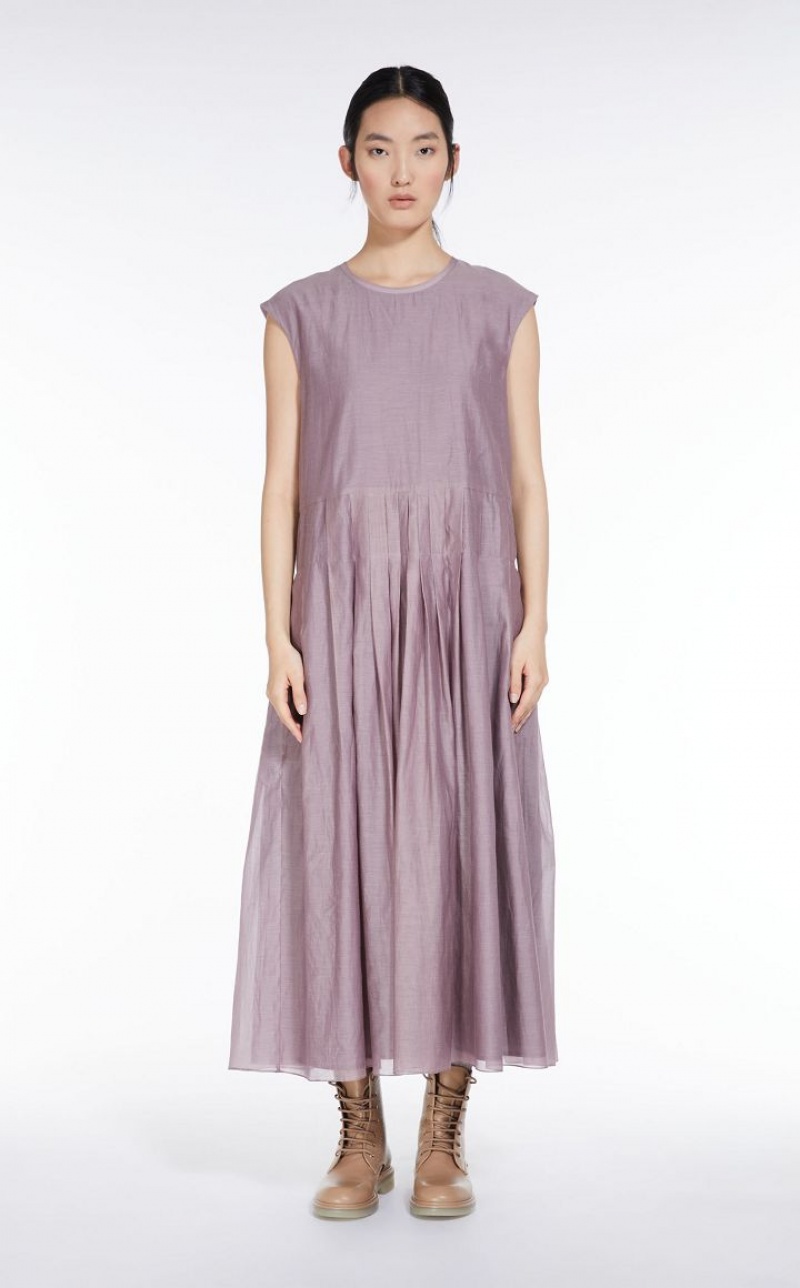 Vestidos Max Mara Cotton And Silk Voile Roxo | MMR593400