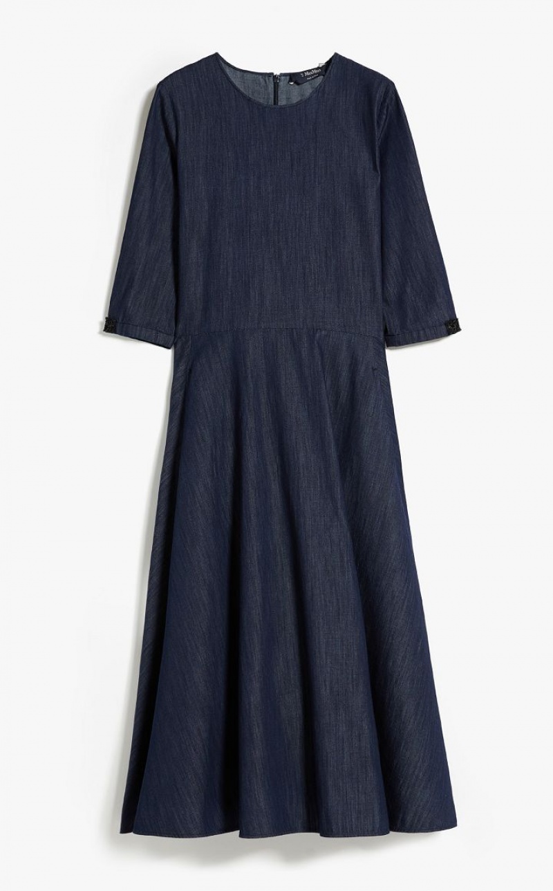 Vestidos Max Mara Cotton Denim Azul Marinho | MMR593393