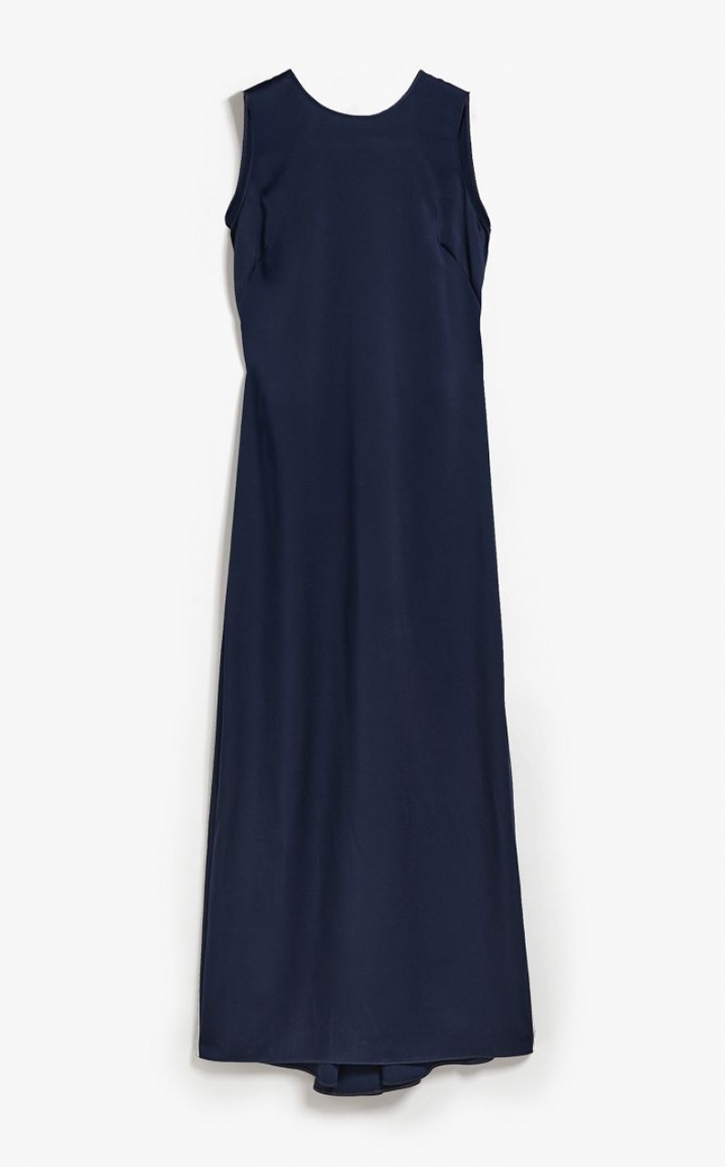 Vestidos Max Mara Crepe Envers Satin Azul Marinho | MMR593322