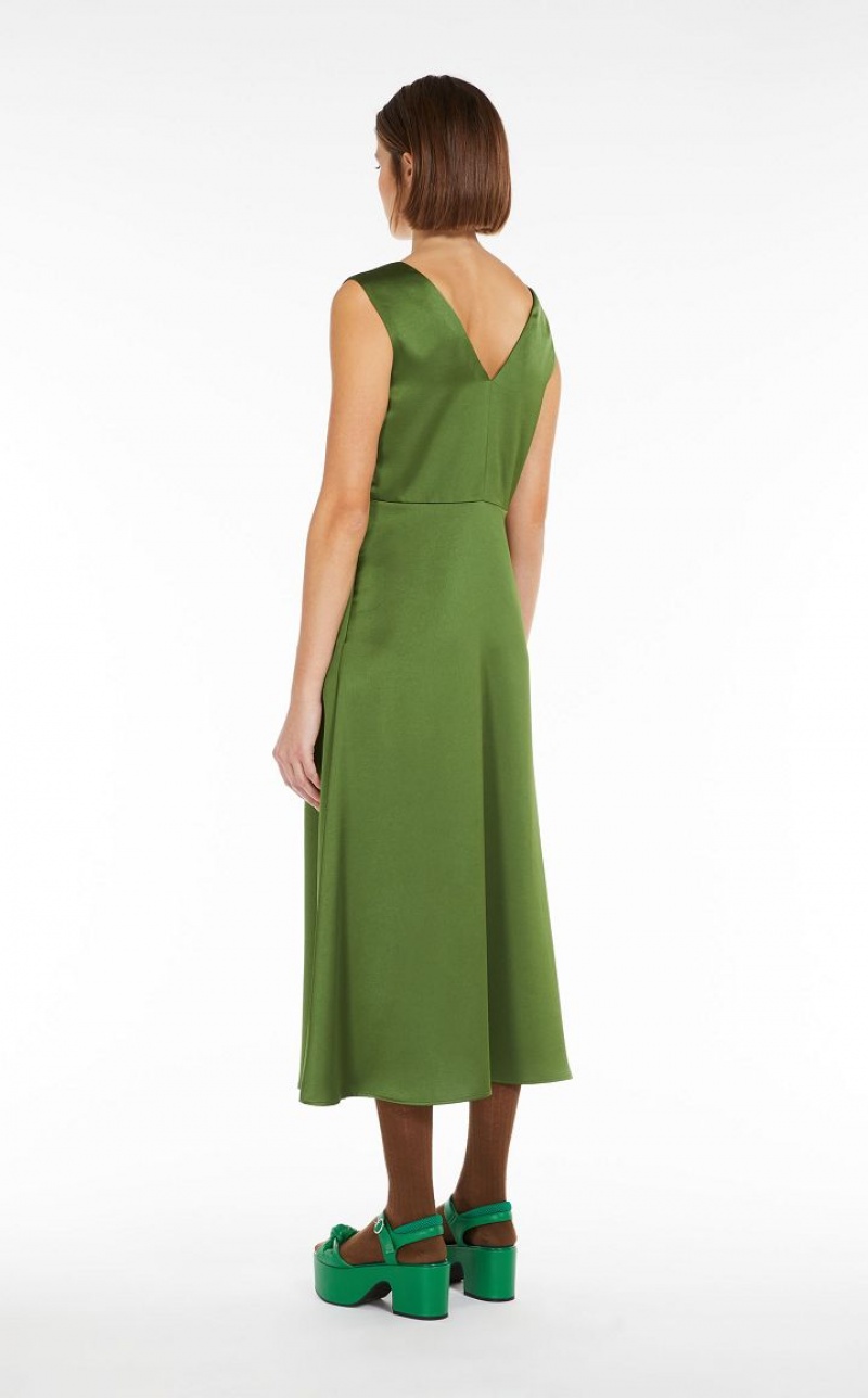 Vestidos Max Mara Flared Satin Verdes | MMR593397