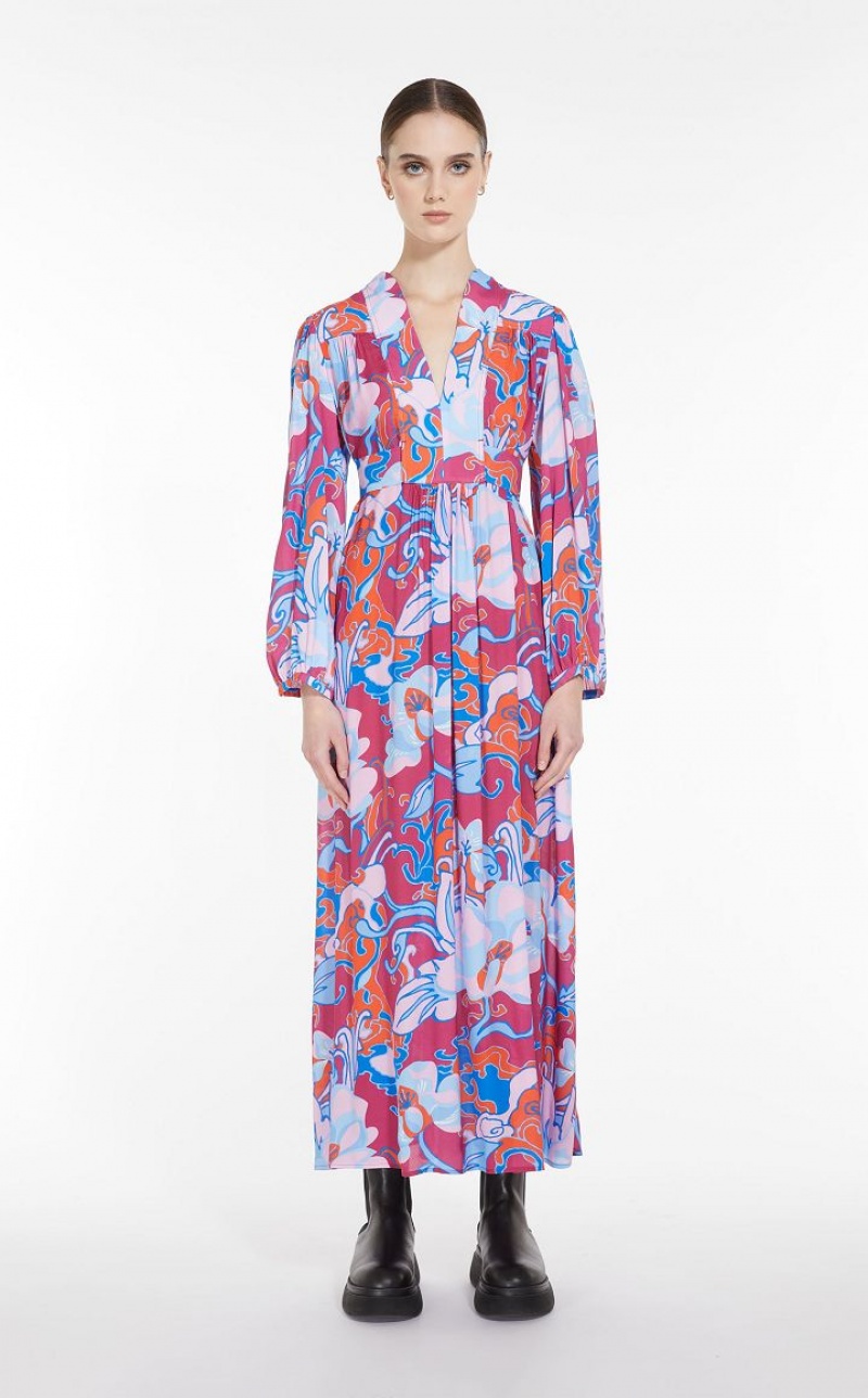 Vestidos Max Mara Flowing In Georgette Multicoloridas | MMR593333