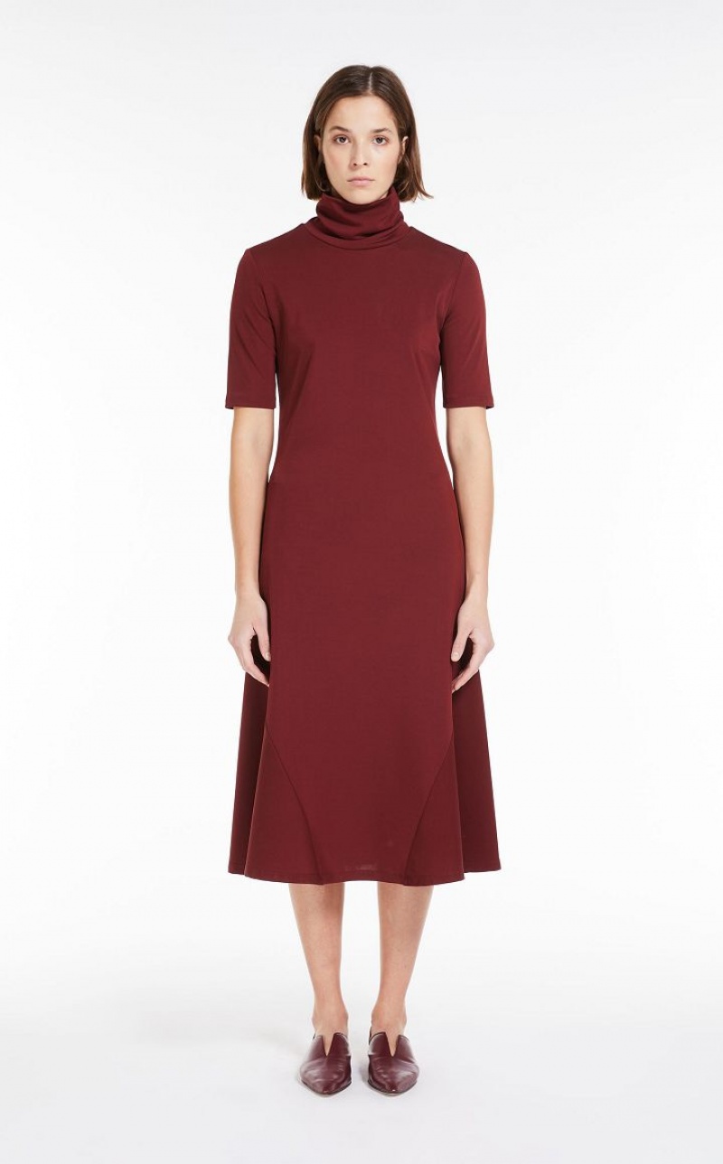 Vestidos Max Mara Flowing Jersey Vermelhas Escuro | MMR593309