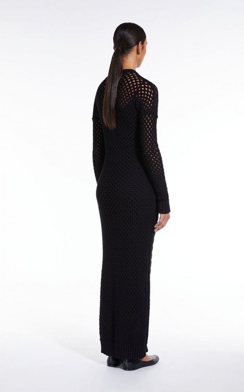 Vestidos Max Mara Knitted With Openwork Sleeves Pretas | MMR593362