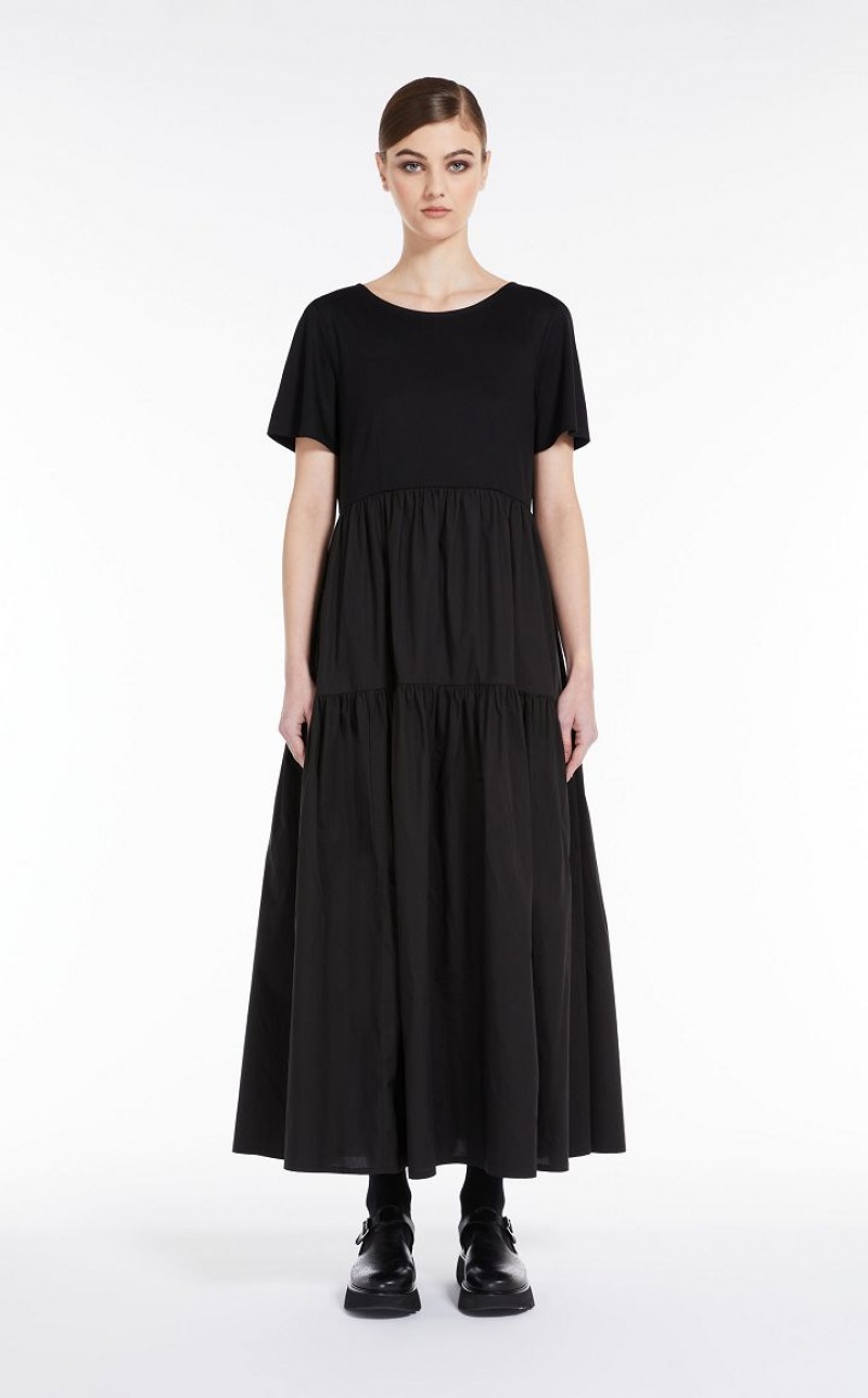 Vestidos Max Mara Long In Jersey And Cotton Pretas | MMR593374