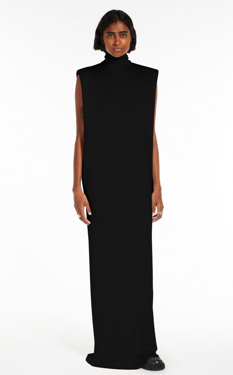 Vestidos Max Mara Polo Neck Jersey Pretas | MMR593295