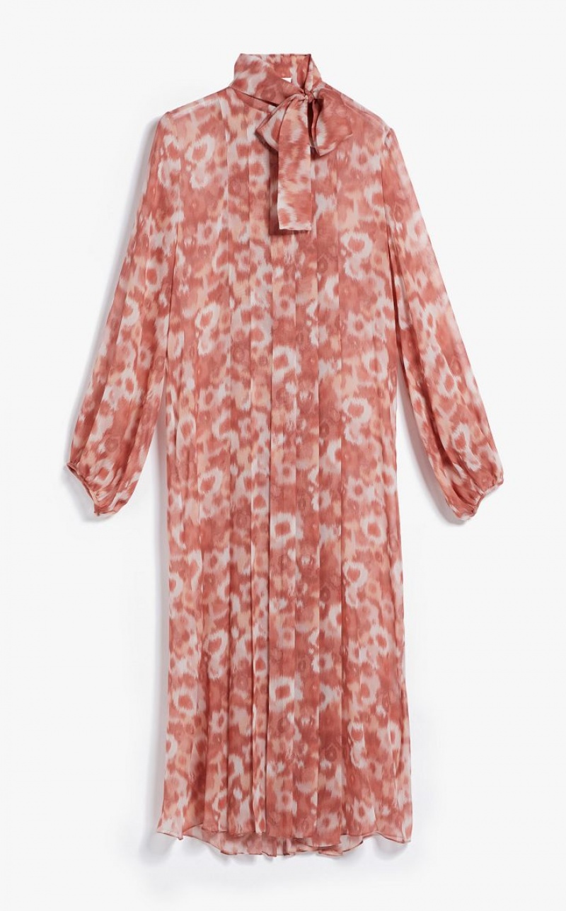 Vestidos Max Mara Printed Georgette Rosa | MMR593326