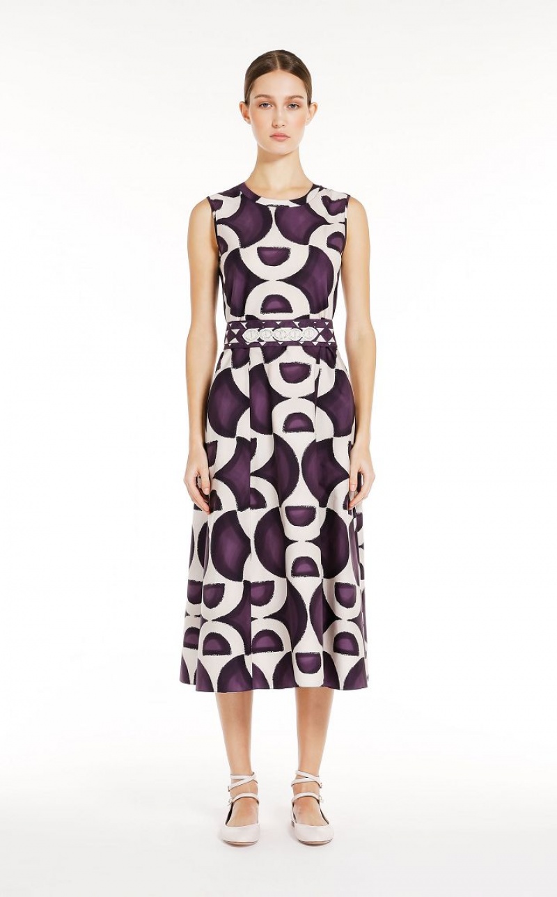 Vestidos Max Mara Printed Poplin Roxo Escuro | MMR593403