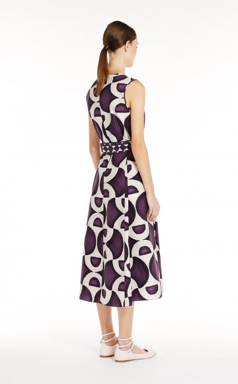 Vestidos Max Mara Printed Poplin Roxo Escuro | MMR593403