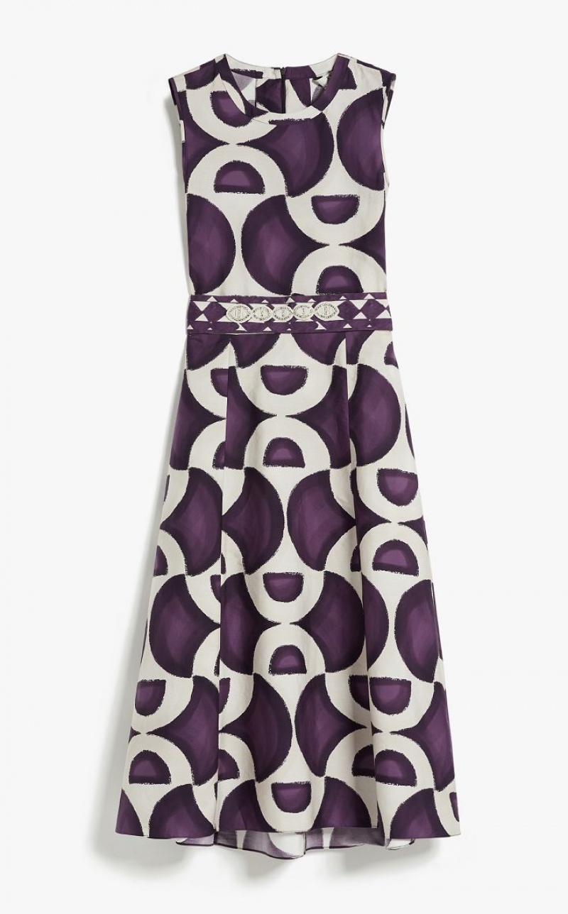 Vestidos Max Mara Printed Poplin Roxo Escuro | MMR593403