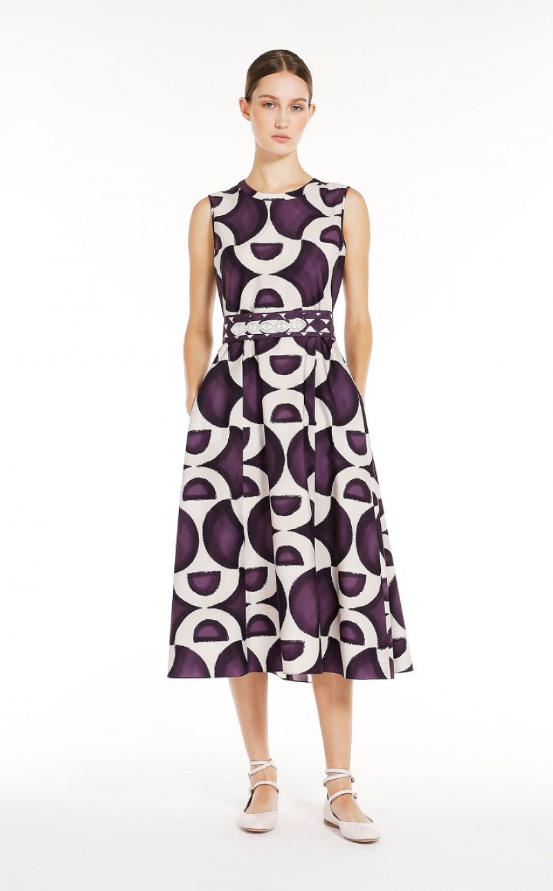 Vestidos Max Mara Printed Poplin Roxo Escuro | MMR593403