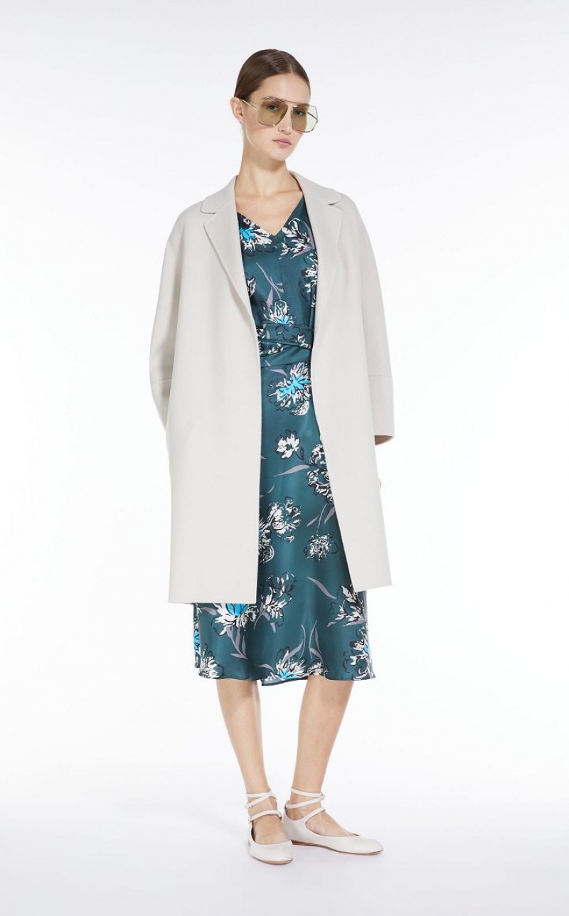 Vestidos Max Mara Printed Silk Verdes | MMR593356