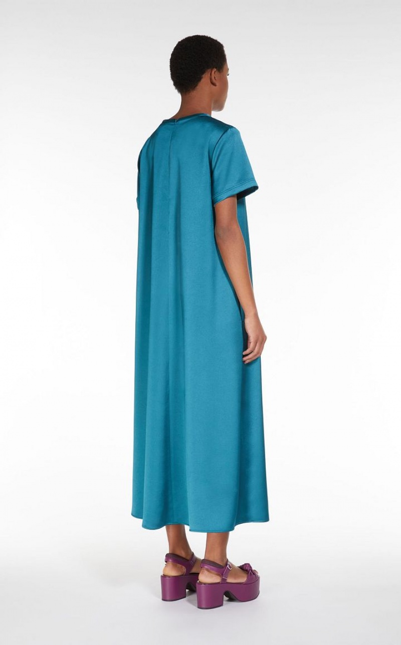 Vestidos Max Mara Satin T-shirt Azul Claro | MMR593372