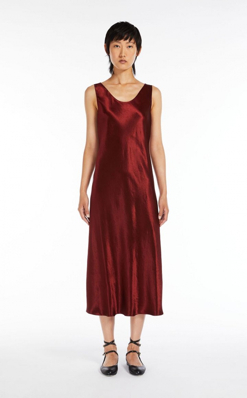 Vestidos Max Mara Satin Vermelhas Escuro | MMR593316