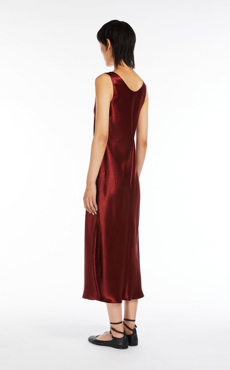 Vestidos Max Mara Satin Vermelhas Escuro | MMR593316