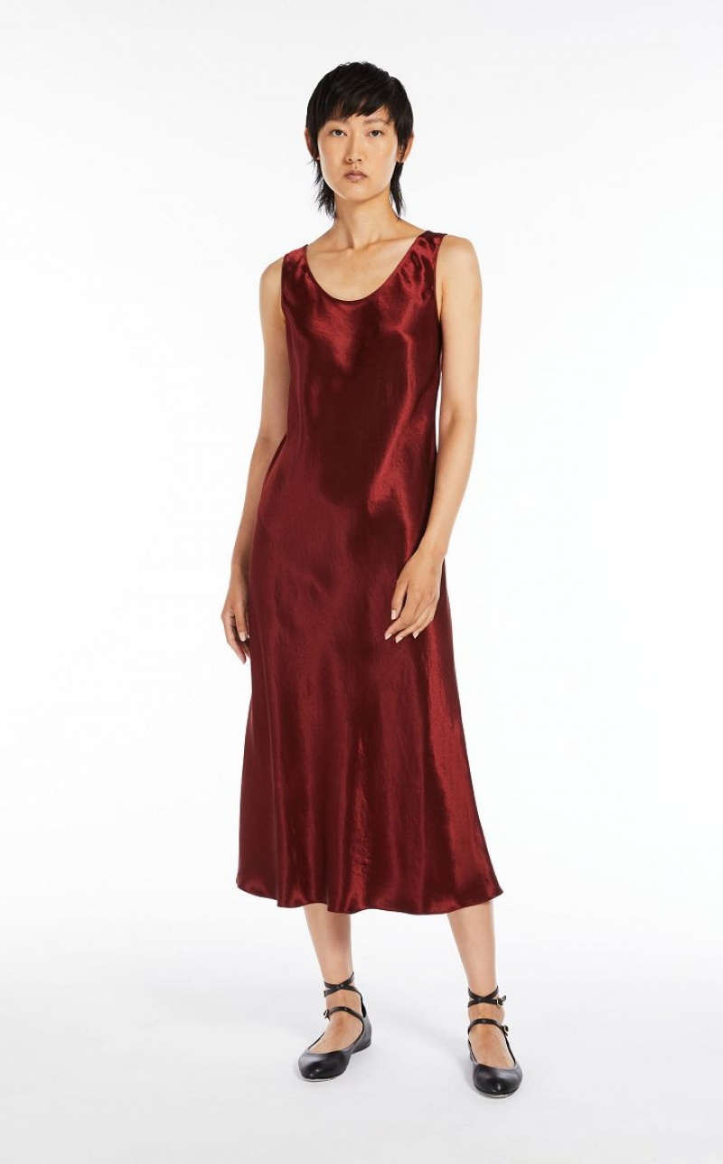 Vestidos Max Mara Satin Vermelhas Escuro | MMR593316