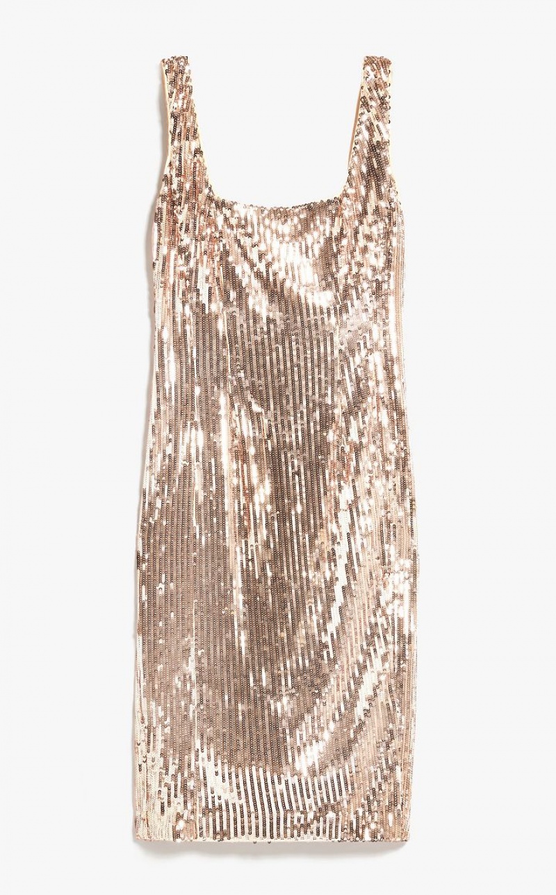 Vestidos Max Mara Sequinned Sheath Luz Rosa | MMR593332