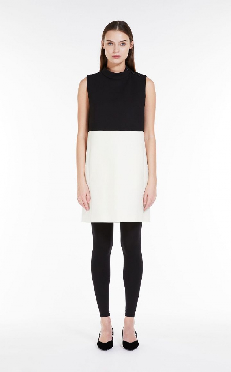 Vestidos Max Mara Short, Colour Block Wool Pretas | MMR593341