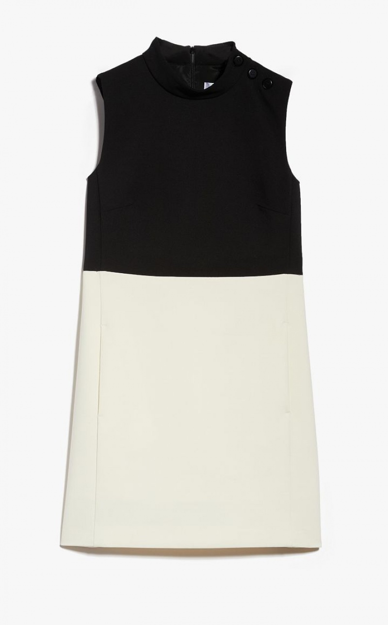 Vestidos Max Mara Short, Colour Block Wool Pretas | MMR593341