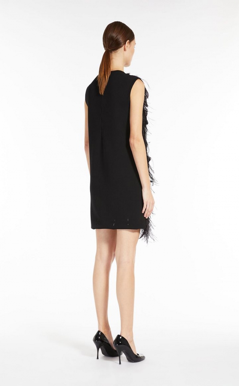 Vestidos Max Mara Short With Feathers Pretas | MMR593339