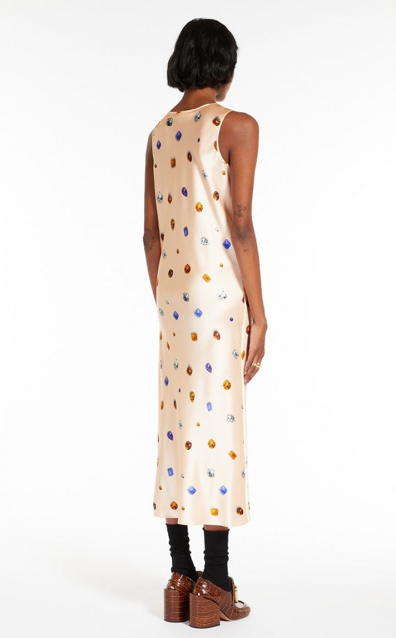 Vestidos Max Mara Sleeveless Printed Silk Rosa | MMR593324