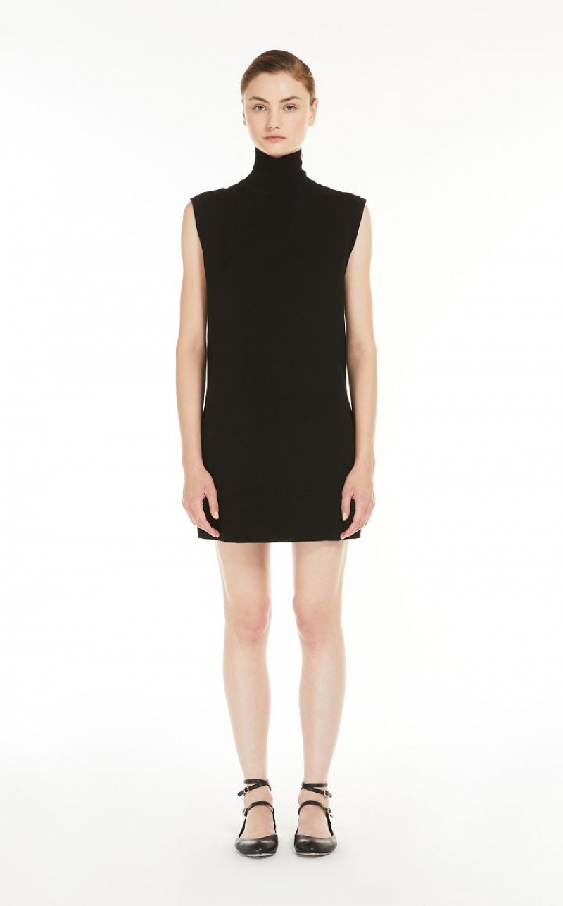 Vestidos Max Mara Sleeveless Wool Pretas | MMR593319