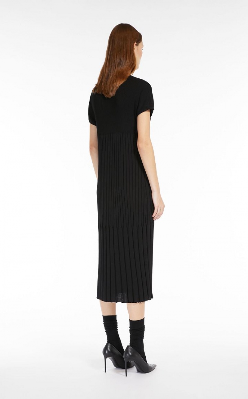 Vestidos Max Mara Slim-fit Viscose-knit Pretas | MMR593361