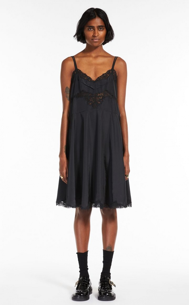 Vestidos Max Mara Slip With Lace Pretas | MMR593334